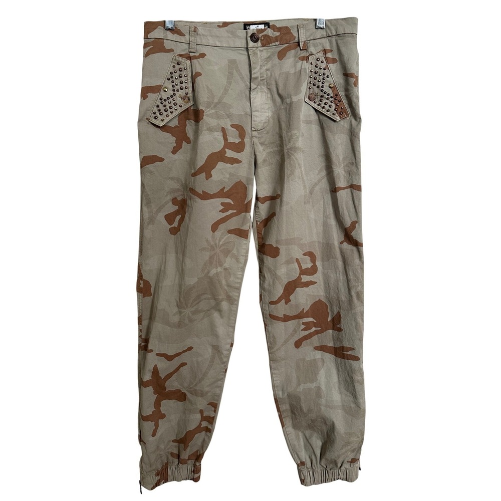 Mason's Evita Camo Studded Jogger Pants Desert Camouflage 44 US 8